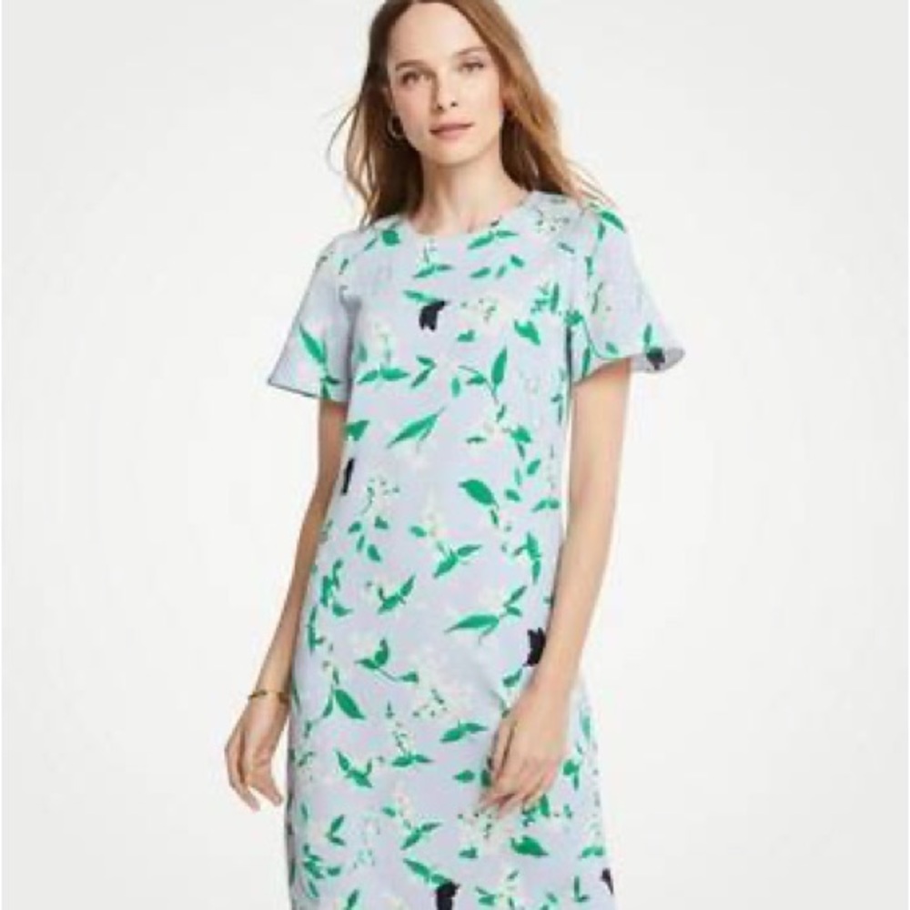 Ann Taylor Floral Short-sleeve Sheath Dress 🌷🌸🌺